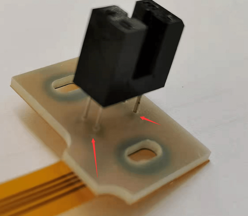 PCB board.Drill hole